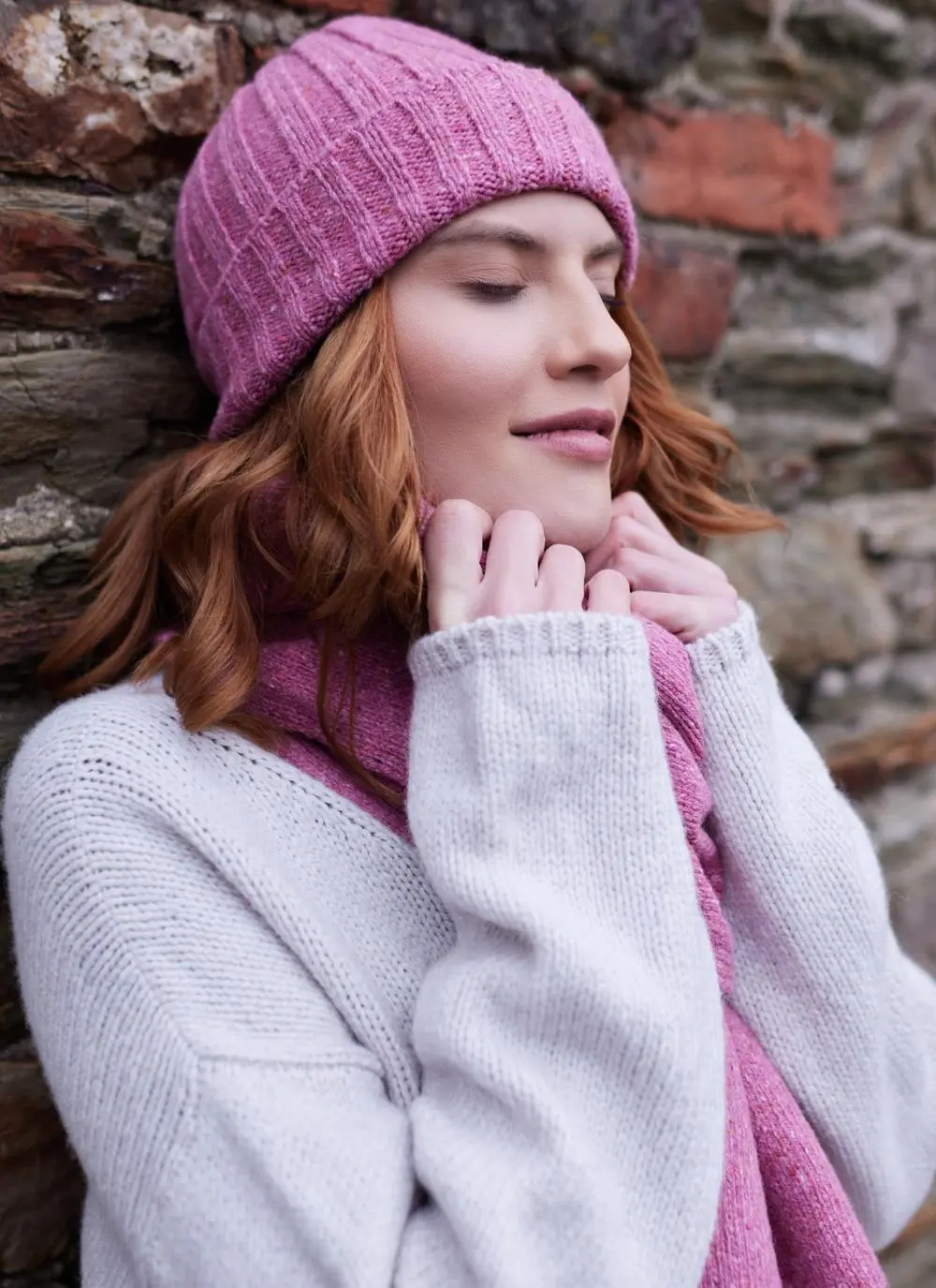 Wool Cashmere Tweed Ribbed beanie