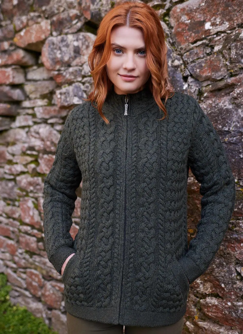 Clodagh Zip Aran Cardigan 