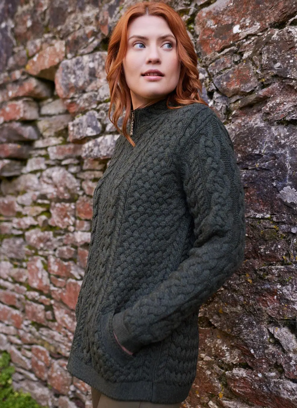 Clodagh Zip Aran Cardigan 