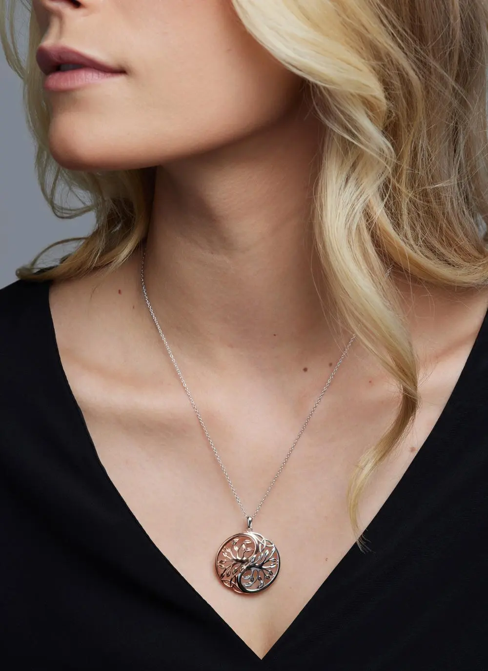 Sterling Silver & Rare Irish Rose Gold Tree of Life Pendant