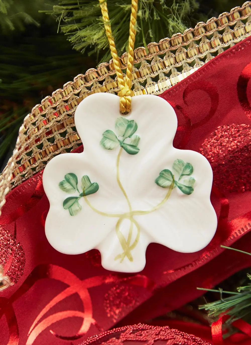 Belleek Shamrock Shaped Ornament 