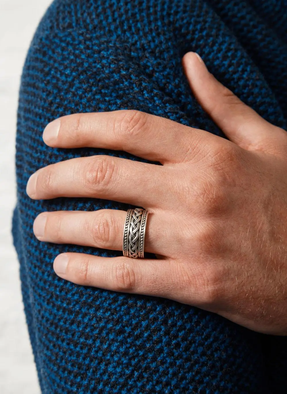 Gents Sterling Silver Celtic Knot Band