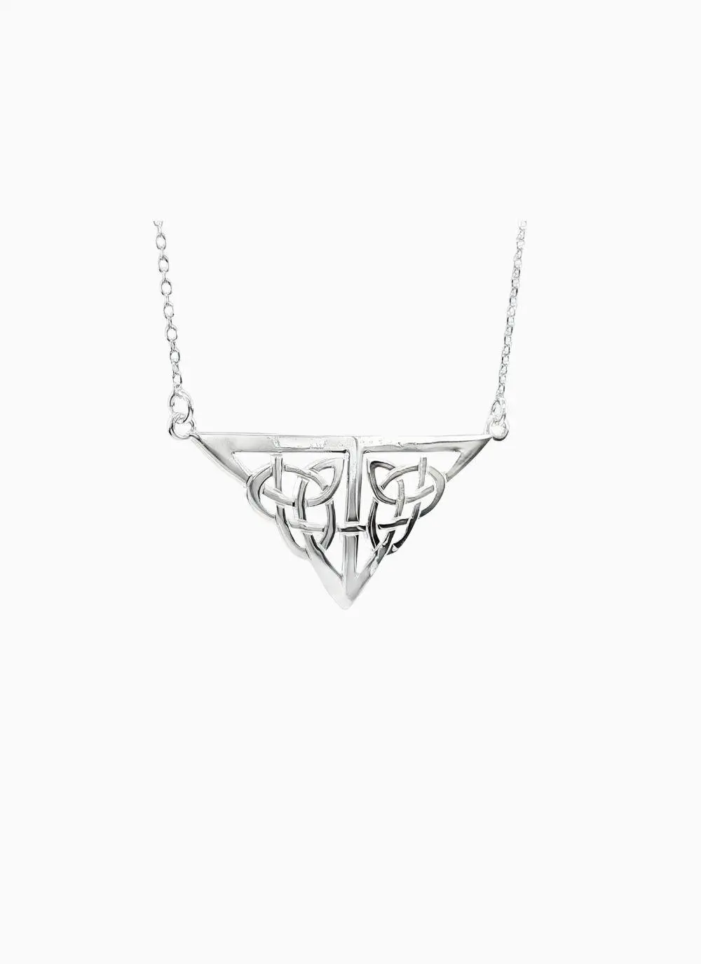 Sterling silver celtic art deco pendant with intricate knotwork