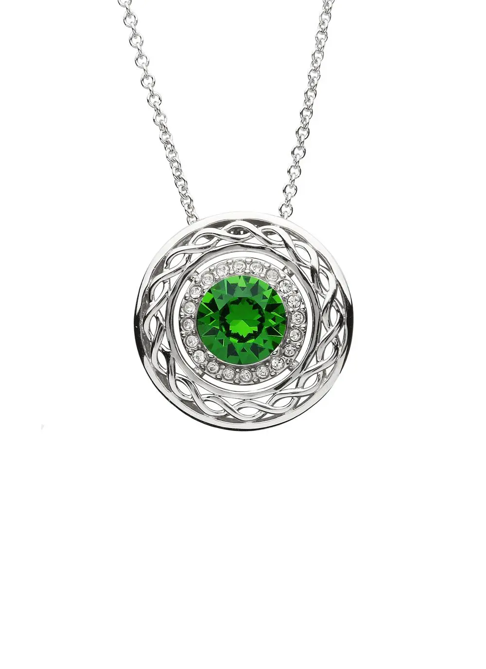 Sterling Silver Celtic Pendant Embellished With Swarovski Crystals