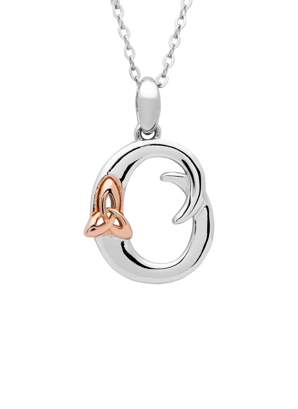 Sterling Silver Trinity Knot Initial Pendant - O