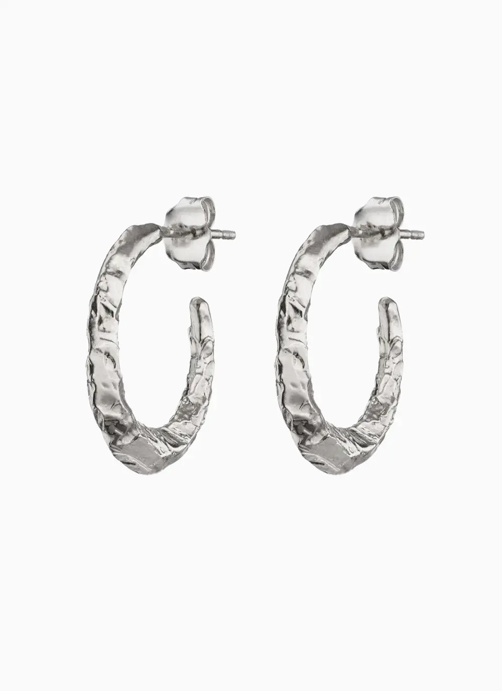 Loinnir Sterling Silver Torc Hoop Earrings  Handmade in Ireland