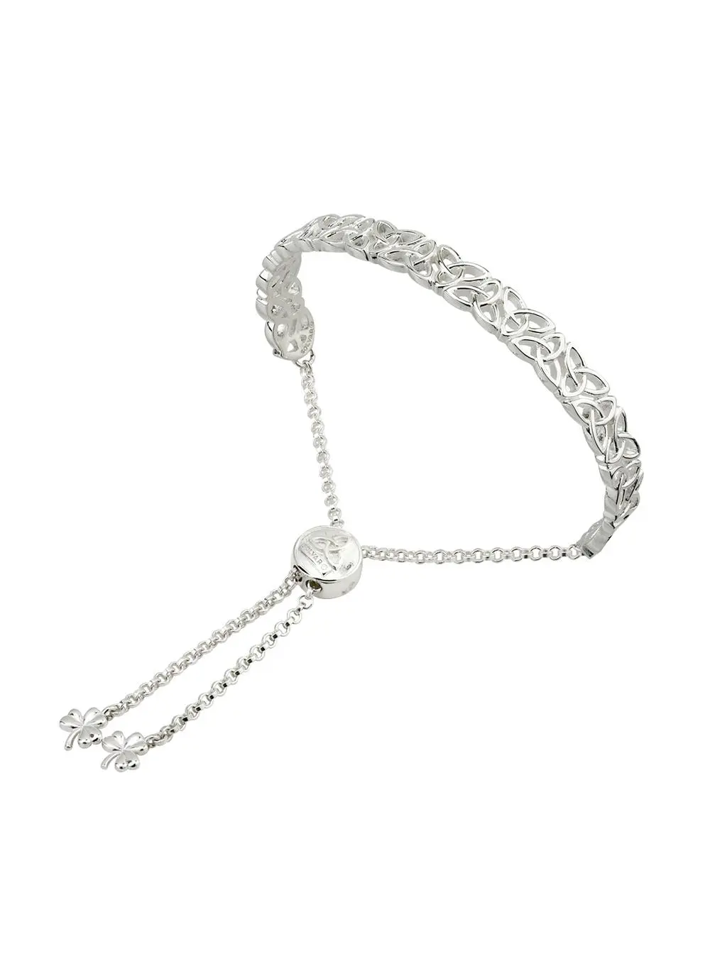 Sterling Silver Trinity Knot Drawstring Bangle