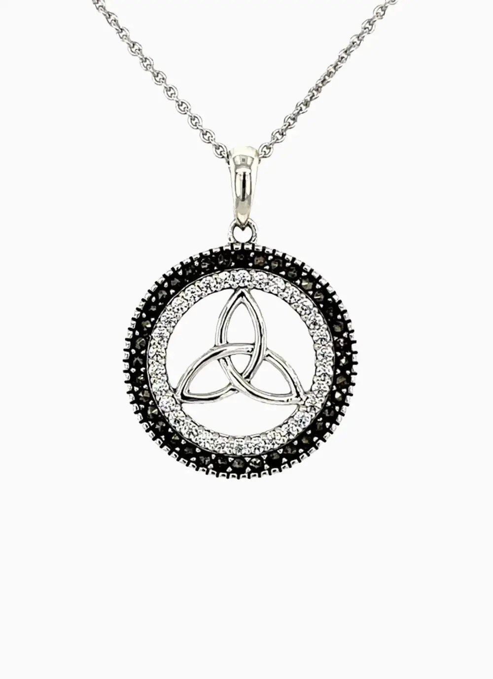 Trinity Marble Pendant with Cubic Zirconia