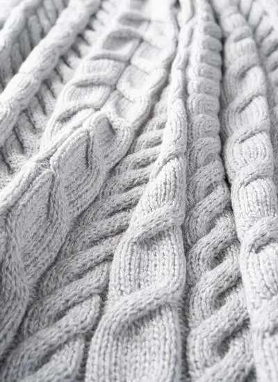 Feather Grey Supersoft Aran Throw