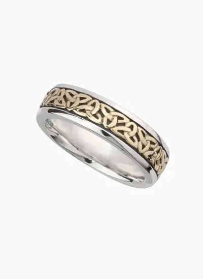 10ct Gold Sterling Silver Ladies Trinity Knot Ring
