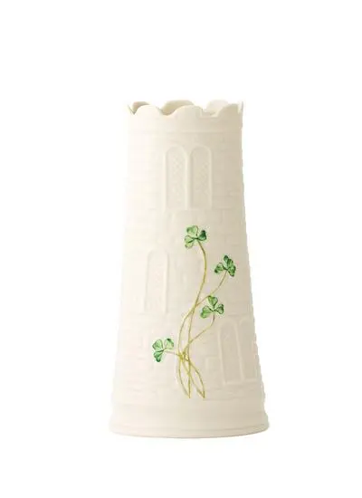 Belleek Shamrock Castle Vase