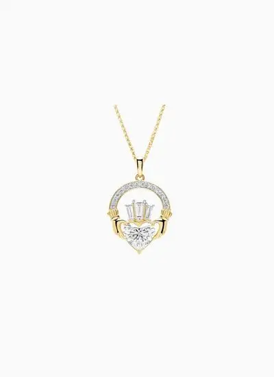 14K Gold Claddagh Necklace