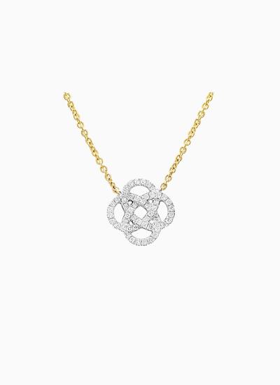 14K Gold Celtic Knot Necklace with Lab Diamonds