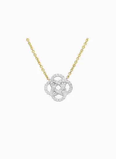 14K Gold Celtic Knot Necklace with Lab Diamonds