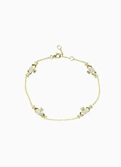 14K Gold Claddagh Bracelet 