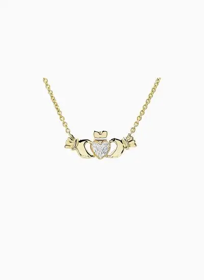 14K Gold Claddagh Necklace