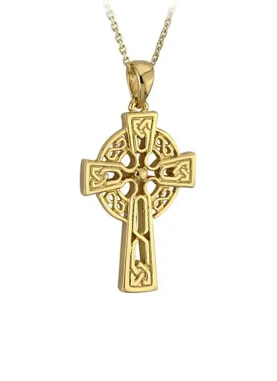 14ct Gold Contemporary Celtic Cross Pendant
