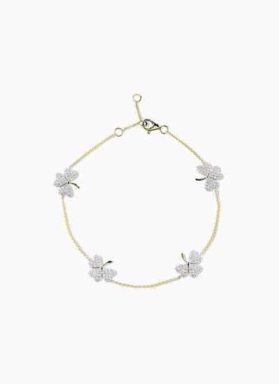 14K Gold Shamrock Bracelet Shanore Made in Ireland