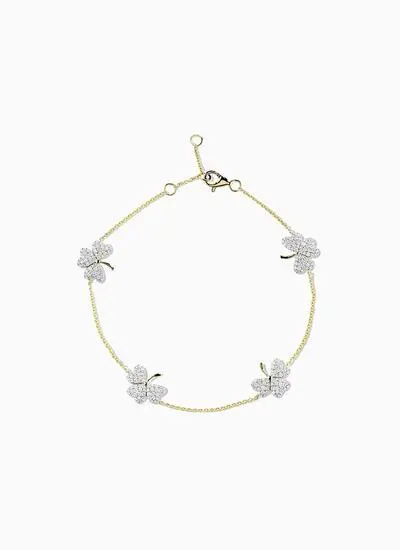 14K Gold Shamrock Bracelet Shanore Made in Ireland