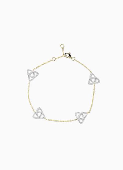 14K Gold Trinity Bracelet with ethically lab grown diamonds