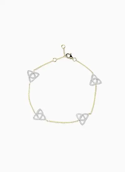 14K Gold Trinity Bracelet with ethically lab grown diamonds