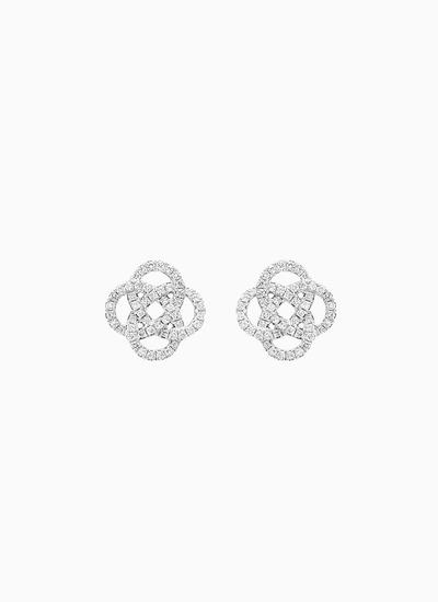 14K Gold Celtic Knot Stud Earrings with Lab Diamonds 