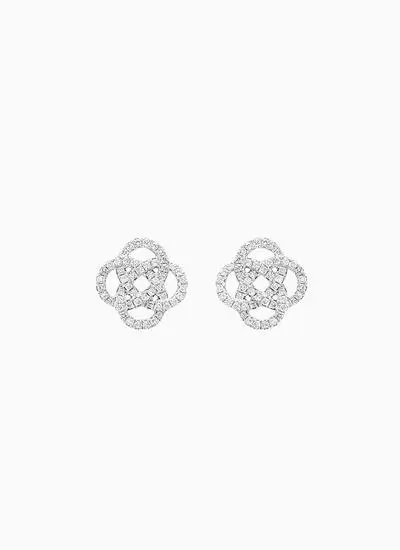 14K Gold Celtic Knot Stud Earrings with Lab Diamonds 