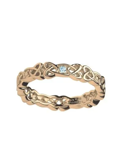 14ct Gold Vermeil Celtic Knot Ring with Diamond