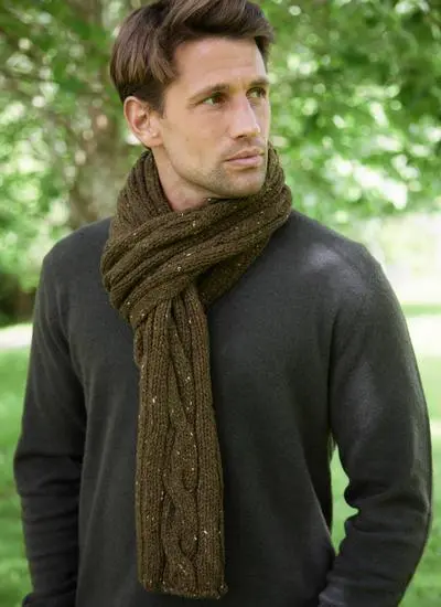 Fisherman Donegal Fleck Cable Scarf