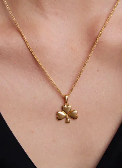 14ct Gold Vermeil Shamrock Pendant