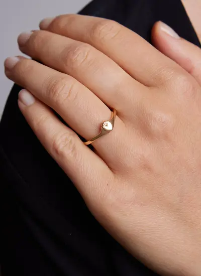 14ct Gold Vermeil Contemporary Claddagh Ring