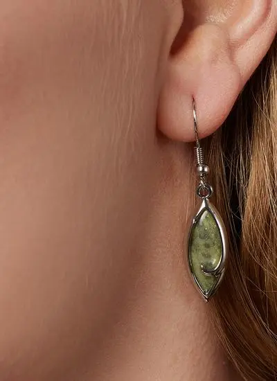 Sterling Silver Connemara Marble Drop Earrings