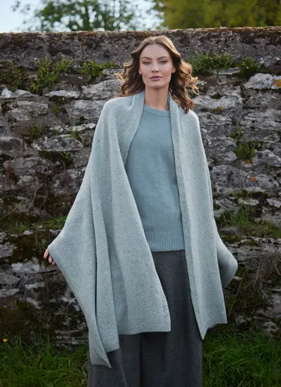 Personalized Cashmere/Wool Donegal Travel Wrap