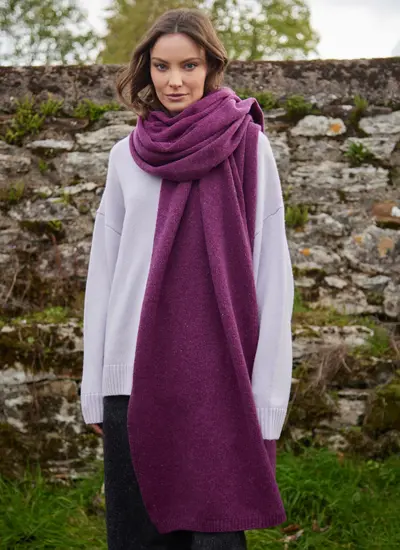 Personalized Cashmere/Wool Donegal Travel Wrap