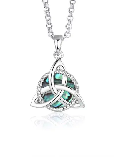 Sterling Silver & Abalone Trinity Knot Pendant