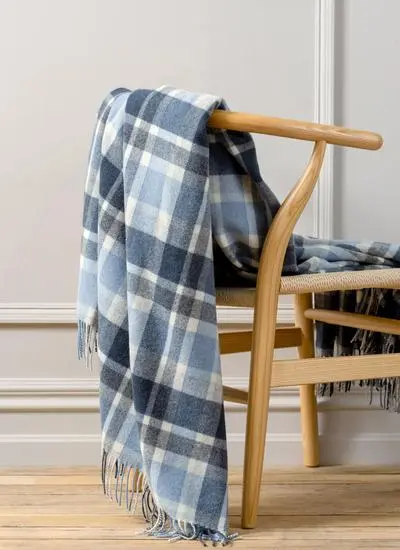 Blarney Blue Lambswool Throw