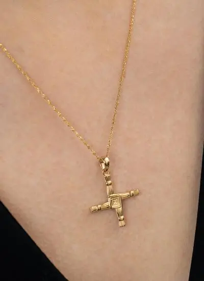 14ct Gold Double Sided St. Brigid's Cross Pendant