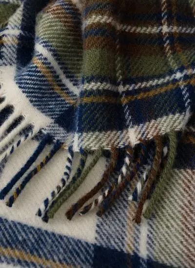 Blue Dress Tartan Wool Throw