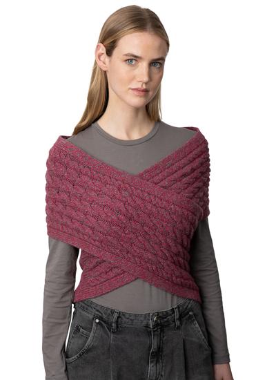 Fisherman Aran Cable Wrap in Grey | Blarney