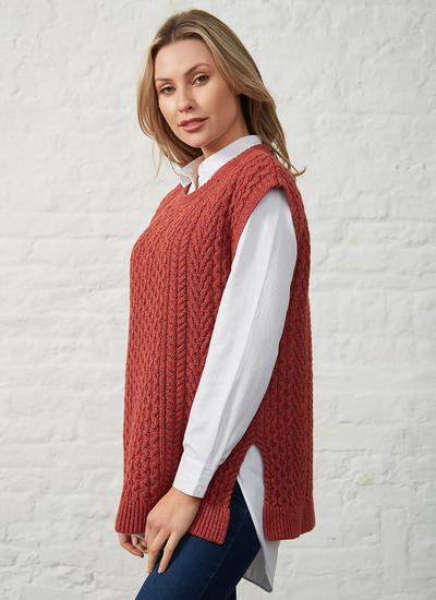Fennel Oversized Aran Sweater Vest in 