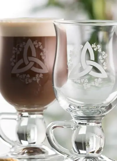 Pair of Trinity Knot Irish Latte Glasses