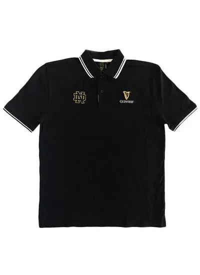 Black Guinness Notre Dame Short-Sleeve Polo Shirt | Blarney