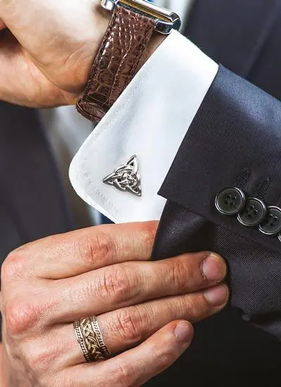 Gents Sterling Silver Trinity Knot Cufflinks