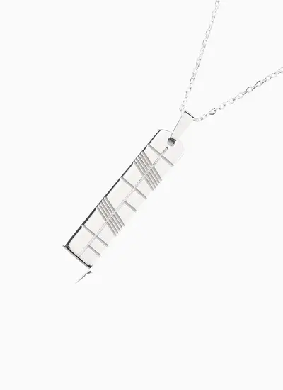 Large Sterling Silver Ogham Pendant Personalized