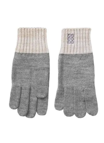 Sustainable Hat & Gloves Gift Set in Grey & Cream Melange