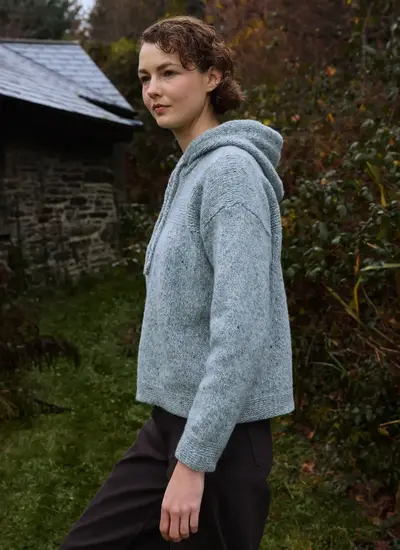 Fisherman Cashmere Cropped Hoodie