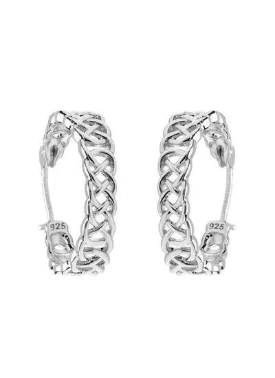 Sterling Silver Celtic Knot Hoop Earrings 