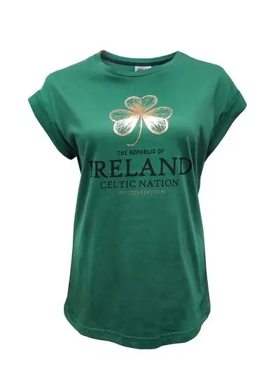 Ladies Republic of Ireland Shamrock T-Shirt