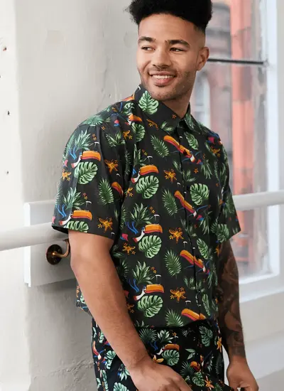 Guinness Toucan Hawaiian Print Shirt