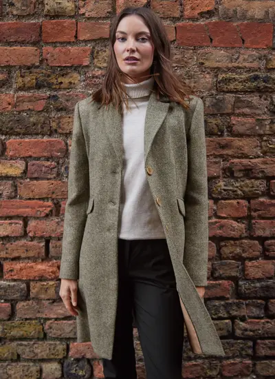 Irish Tweed Mid-Length Coat